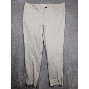 J Jill Pants Womens Size 12 Beige Tapered Leg Cropped Ankle Zippers Modern
